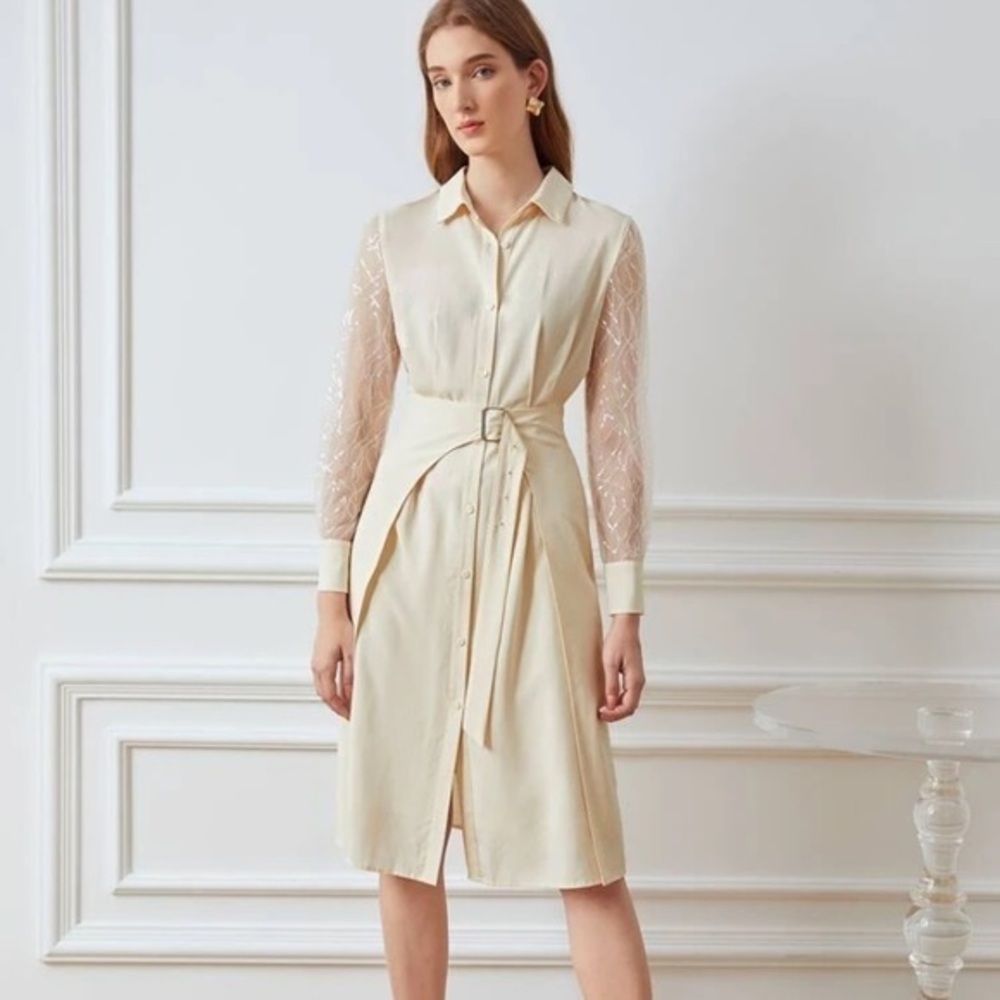 Premium Viscose Lace Shirt Dress - NWT